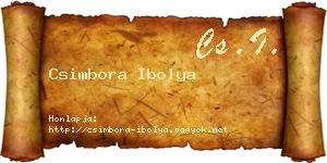 Csimbora Ibolya névjegykártya